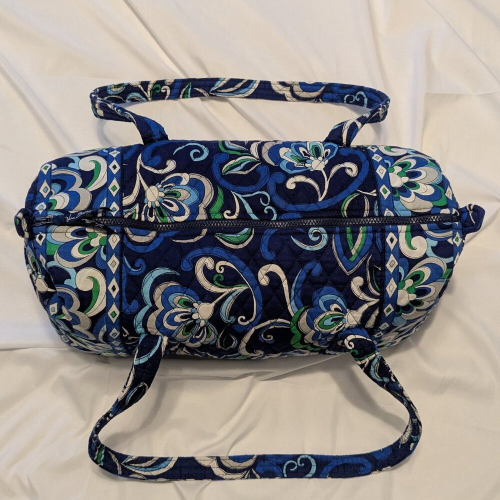 Vera Bradley Mediterranean Blue Retired Floral Quilted Duffle Bag - Picture 4 of 9
